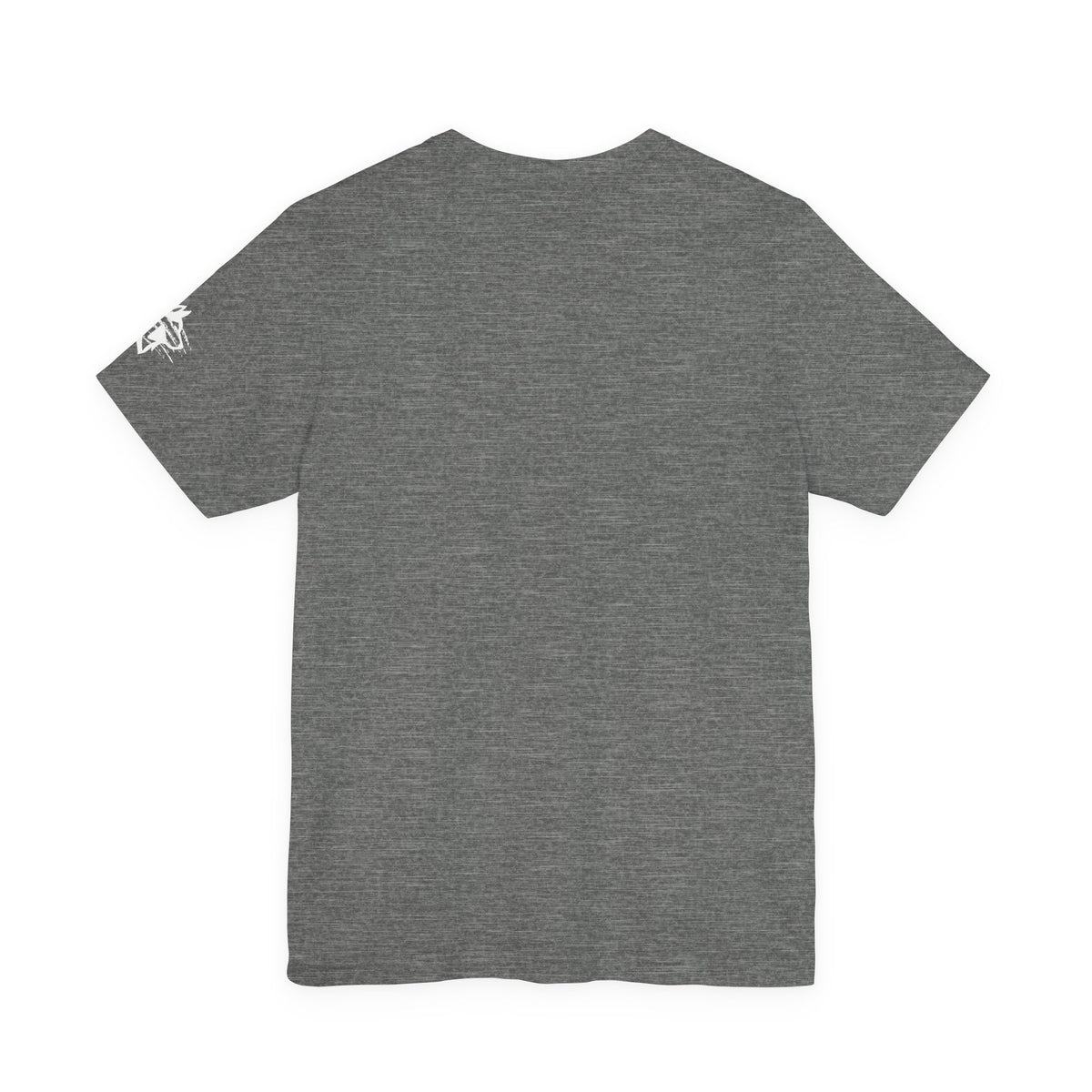 Wolfe Media Logo Tee, Distressed US Flag Sleeve, Unisex Short Sleeve Shirt, Black Print Graphic Shirt, Monochrome Tee