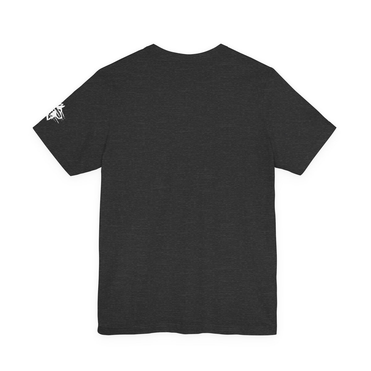 Wolfe Media Logo Tee, Distressed US Flag Sleeve, Unisex Short Sleeve Shirt, Black Print Graphic Shirt, Monochrome Tee
